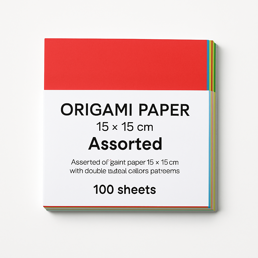 Origami Paper 15×15cm Assorted (100 sheets)