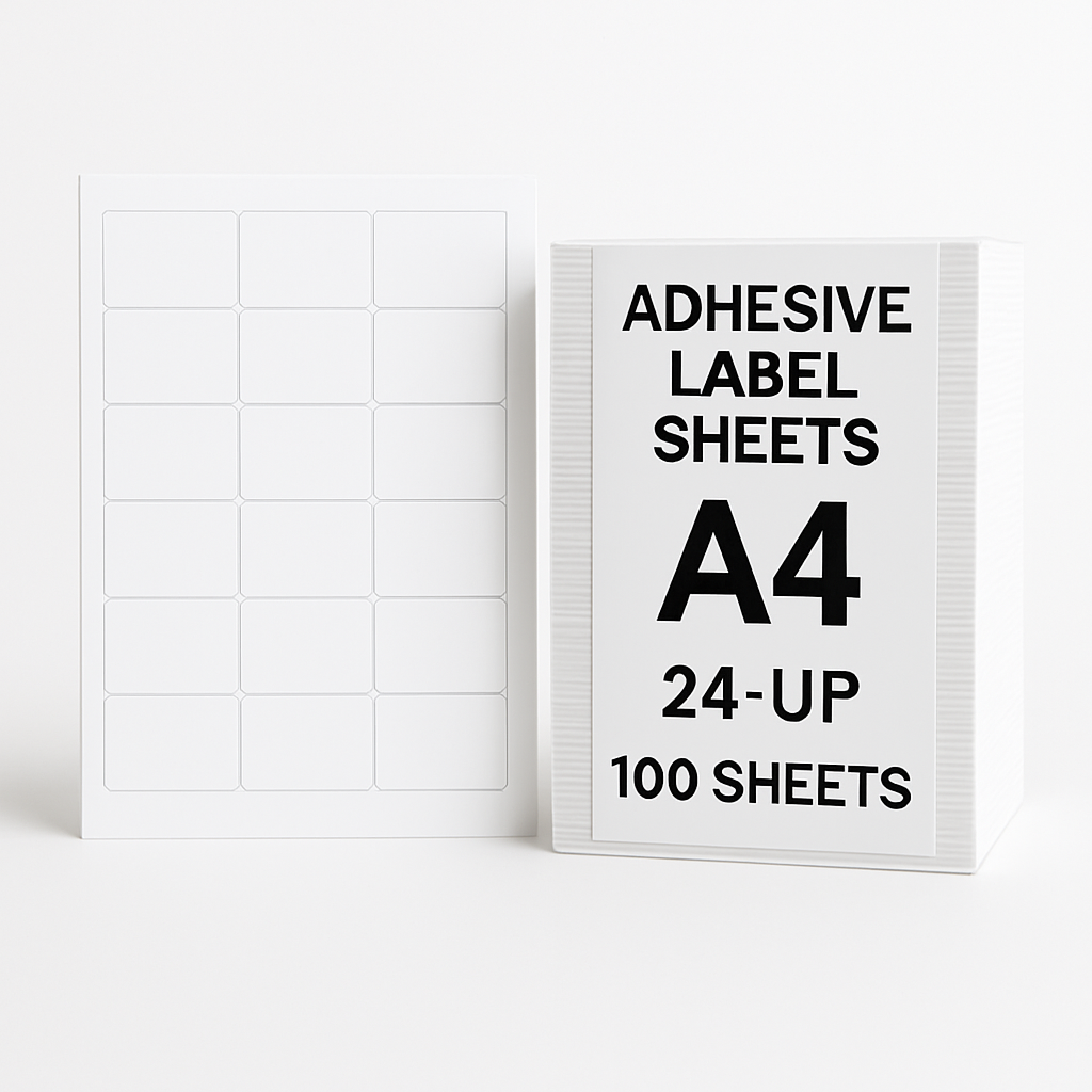 Adhesive Label Sheets A4 24-up (100 sheets)