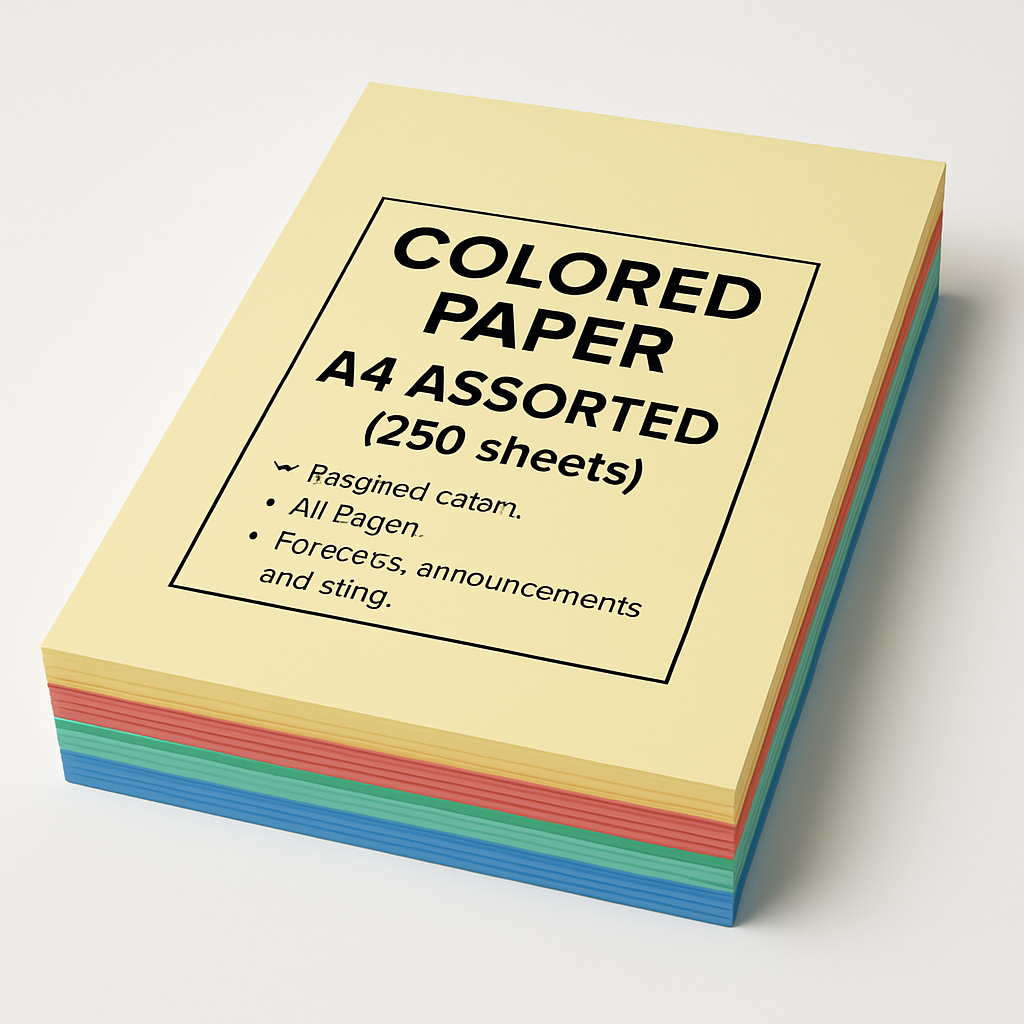 Colored Paper A4 Assorted 80gsm (250 sheets)